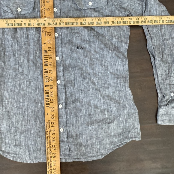 Gaetano Aloisio men’s button up gray shirt Size USA M slim - Picture 3 of 6